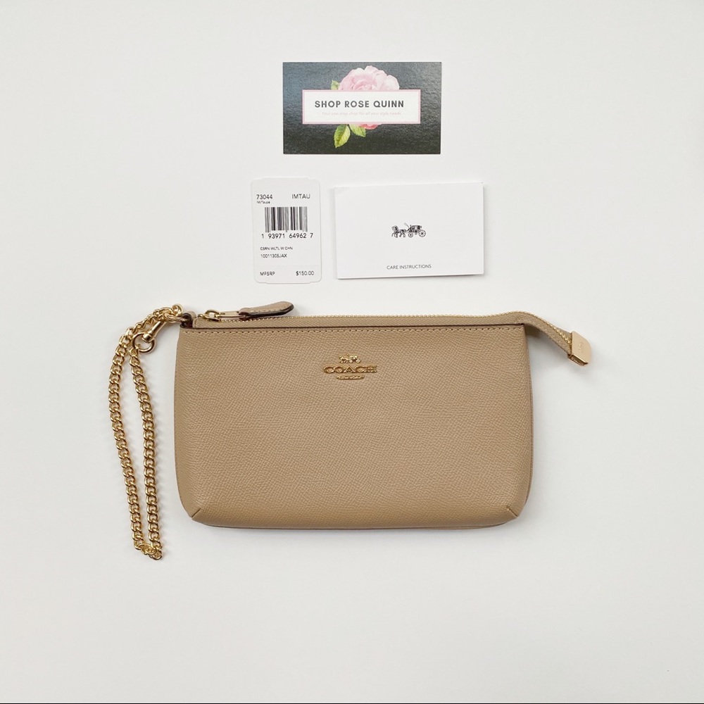 COACH | Tan Wristlet with Chain